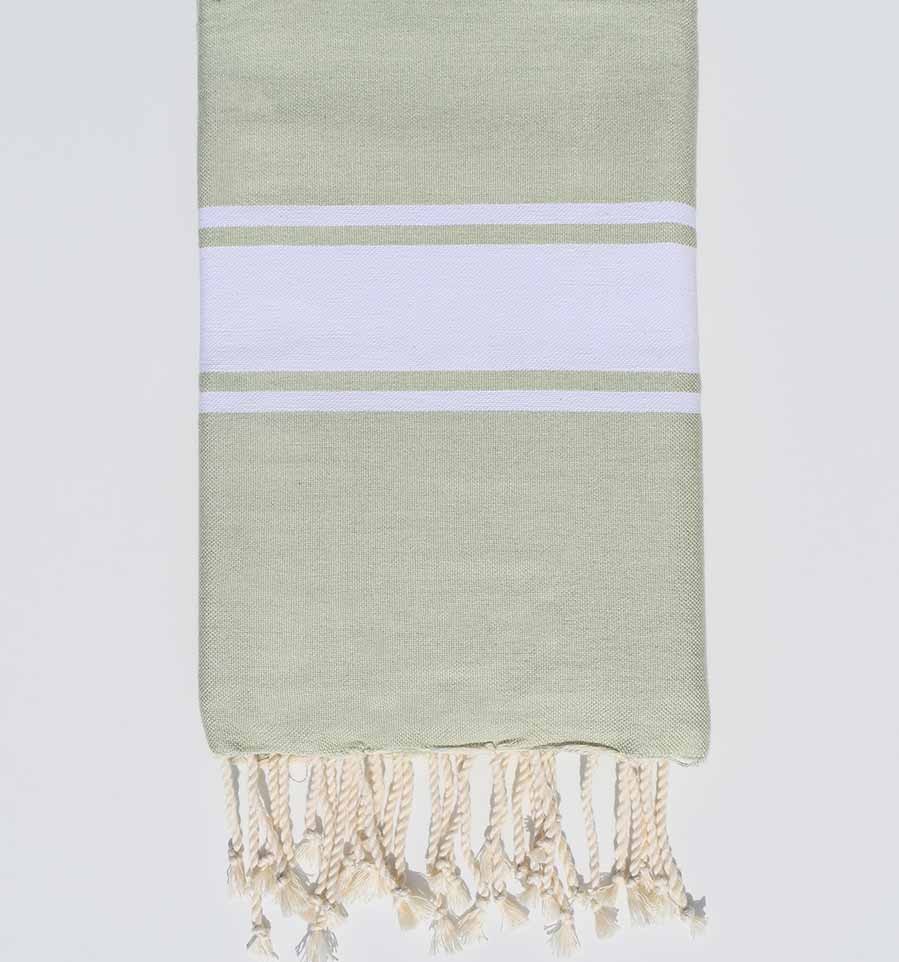 Fouta plate vert clair pâle  - 1