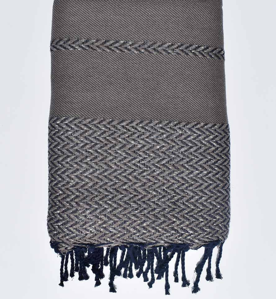 Jeté de canapé marron clair Fouta Tunisia - 1