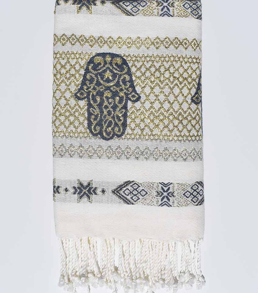 Fouta khomsa bleu guède 1m*2m Fouta Tunisia - 1