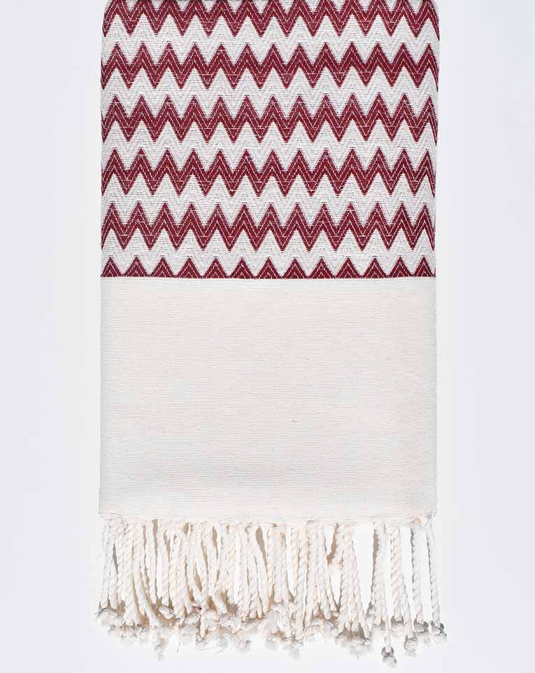 Fouta zigzag rouge bordeaux Fouta Tunisia - 3