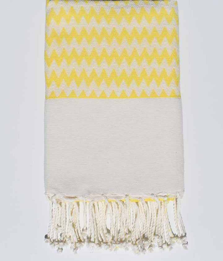 Fouta zigzag jaune soleil Fouta Tunisia - 4