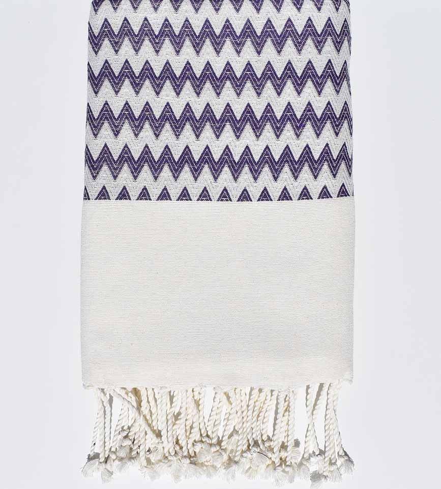 Fouta zigzag mauve Fouta Tunisia - 1