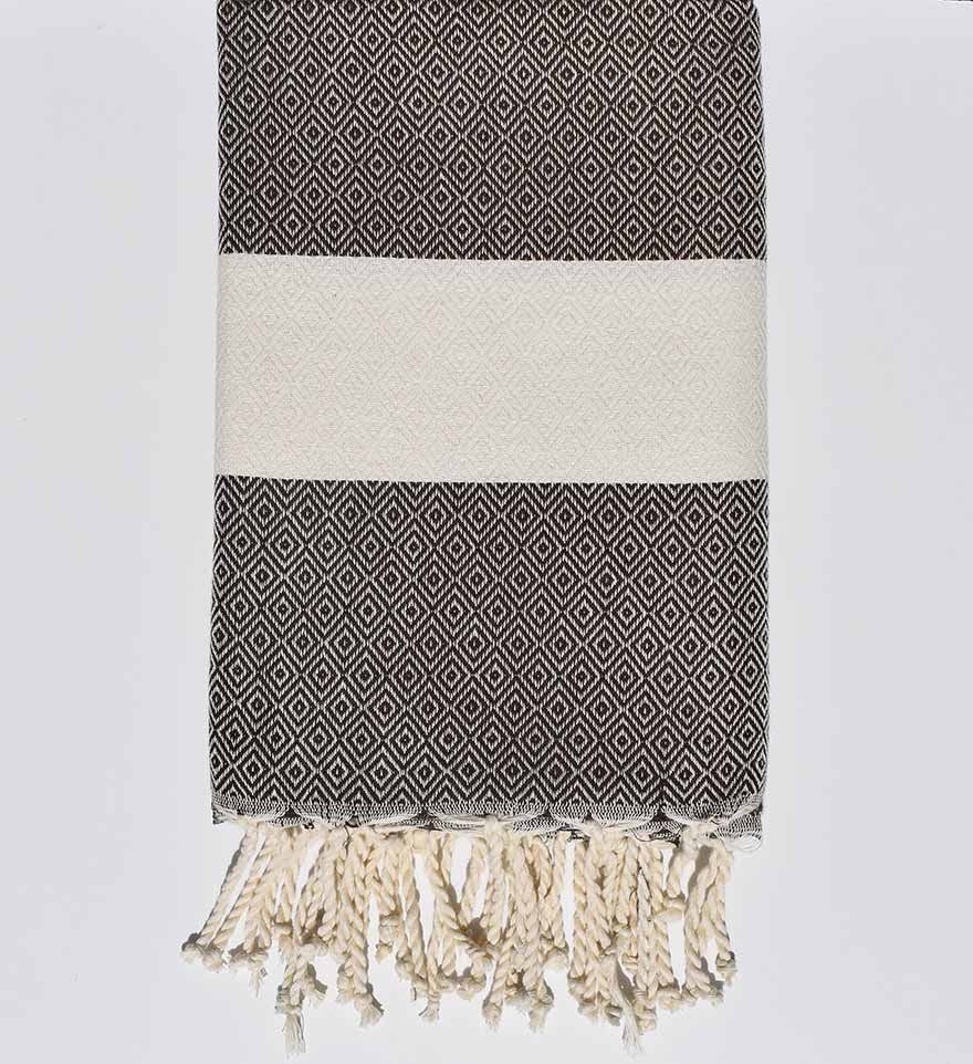 Fouta Chevron Diamant marron Fouta Tunisia - 1