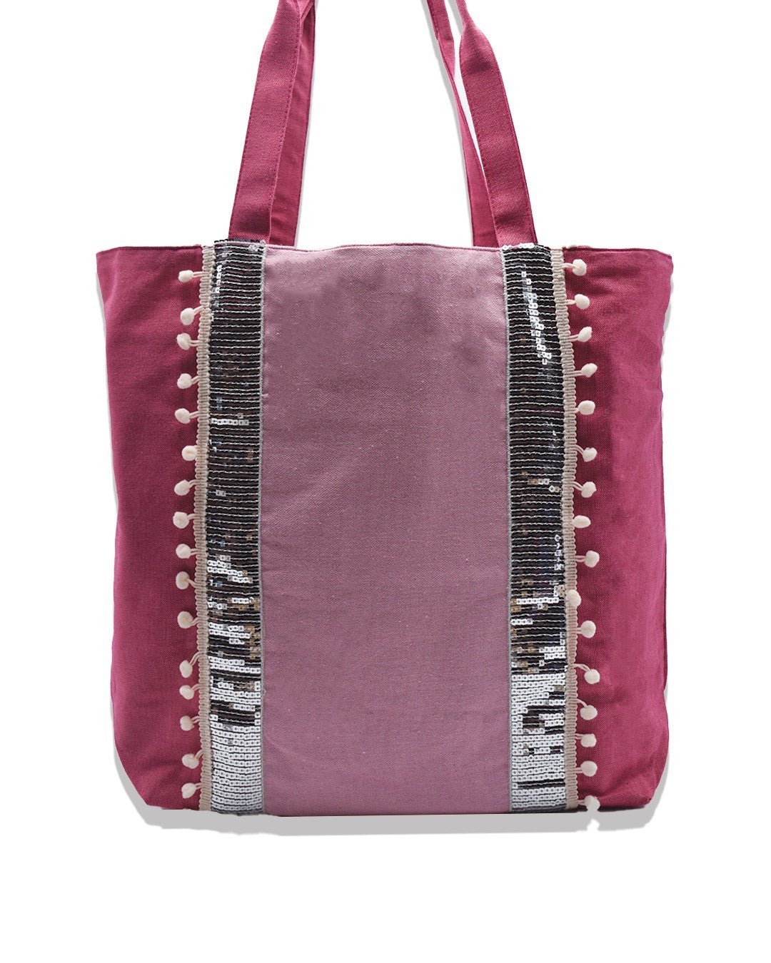 Sac Saint Tropez rose et rose clair Fouta Tunisia - 1