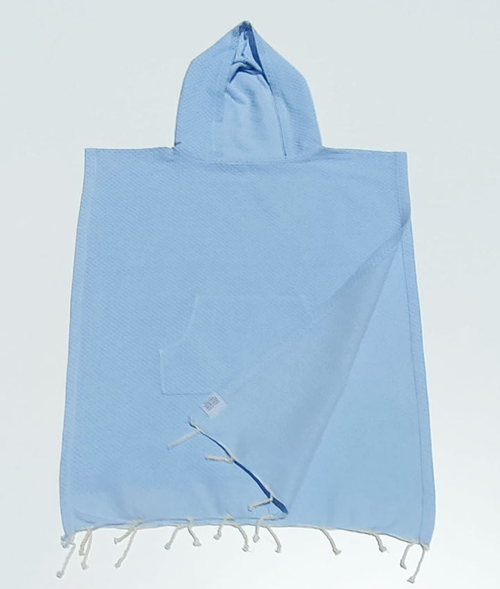Poncho de plage enfant bleu ciel Fouta Tunisia - 2