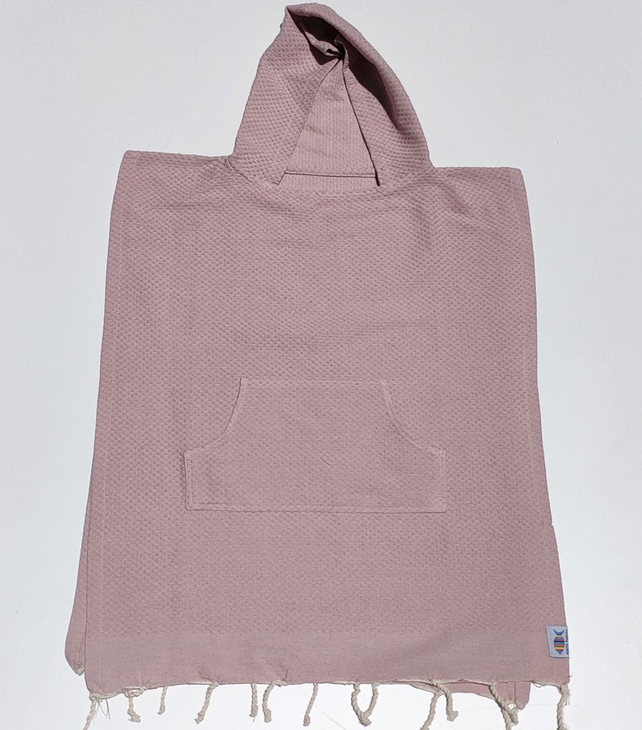 Poncho de plage enfant vieux rose Fouta Tunisia - 1
