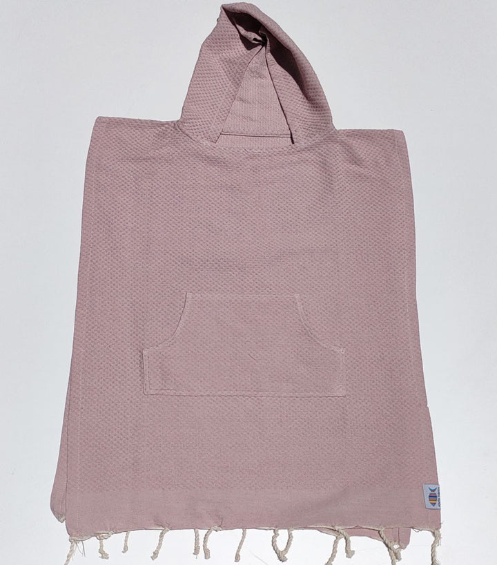 Poncho de plage enfant vieux rose Fouta Tunisia - 1