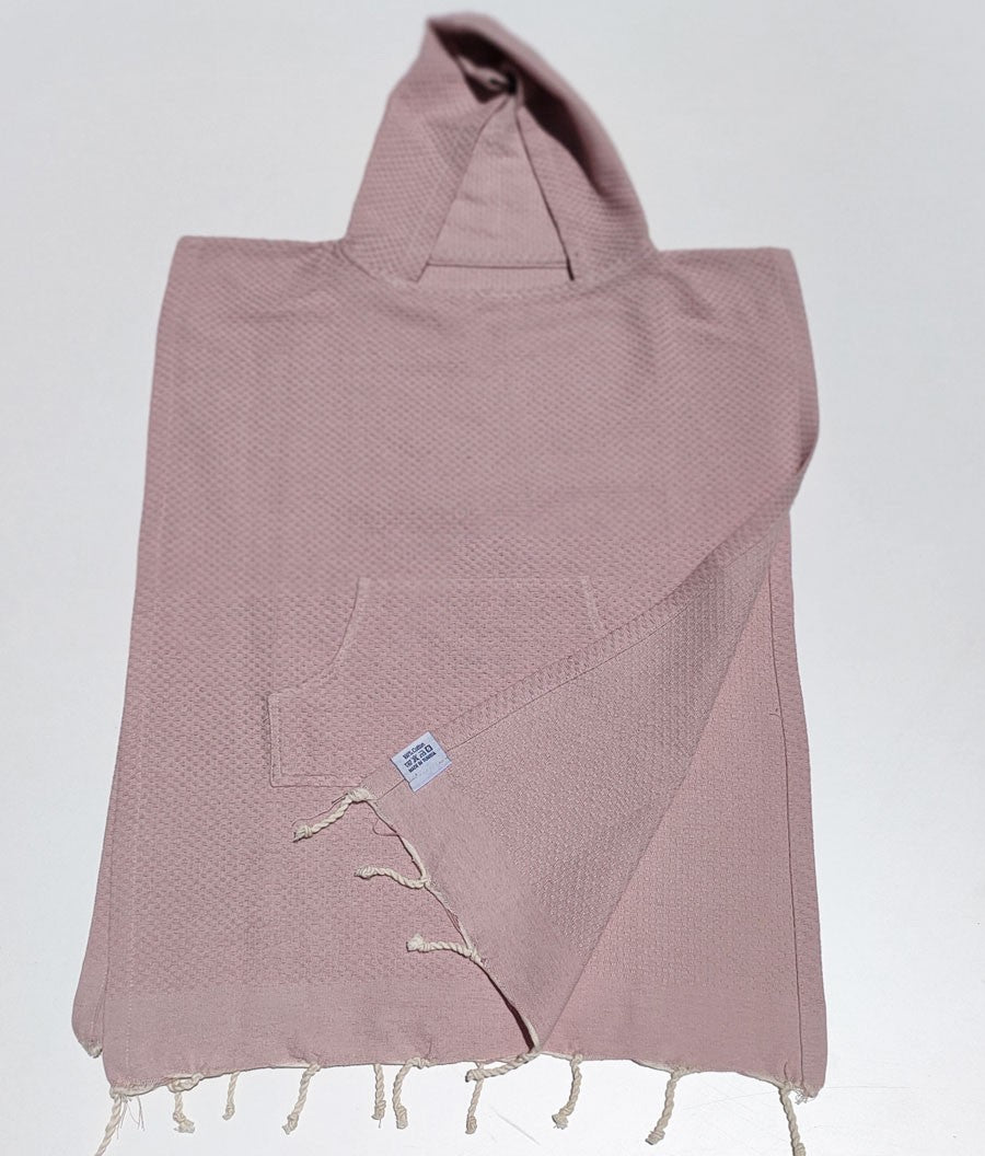 Poncho de plage enfant vieux rose Fouta Tunisia - 2