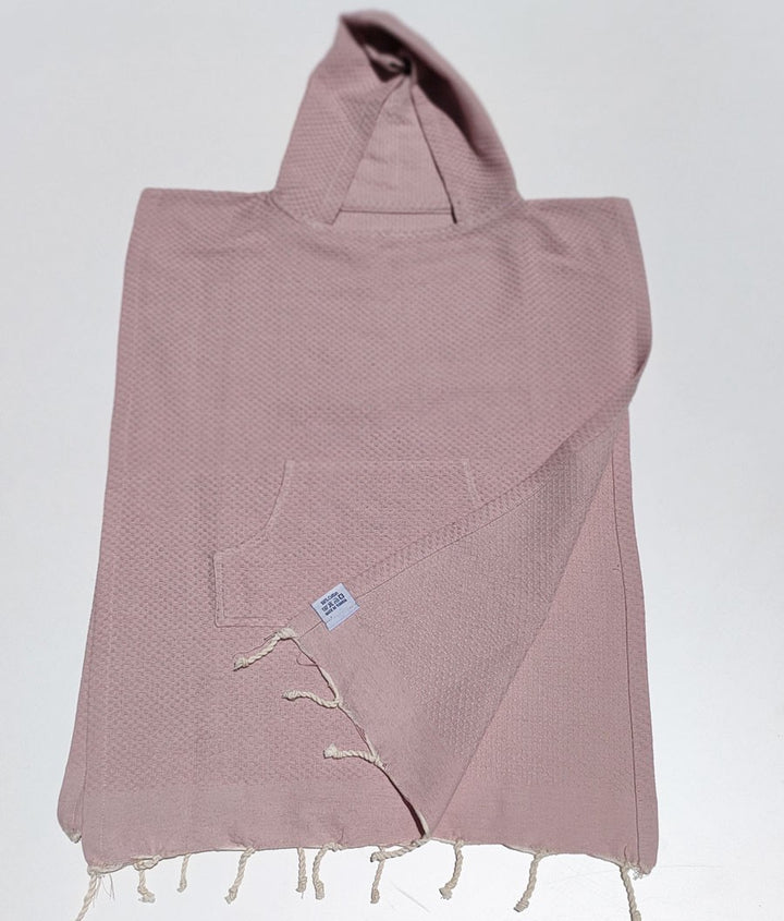 Poncho de plage enfant vieux rose Fouta Tunisia - 2