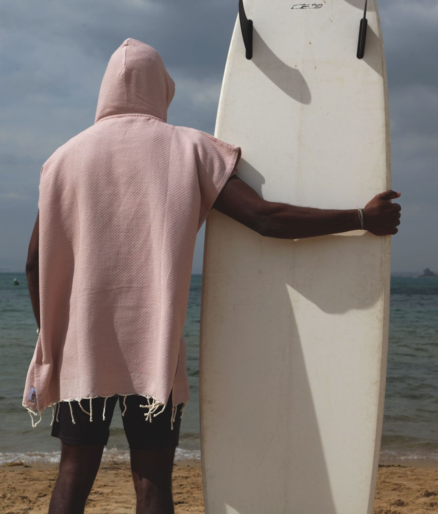 Poncho de plage vieux rose Fouta Tunisia - 2