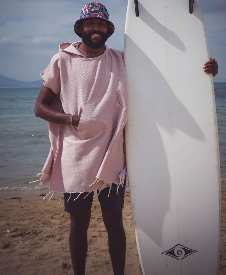 Poncho de plage vieux rose Fouta Tunisia - 3