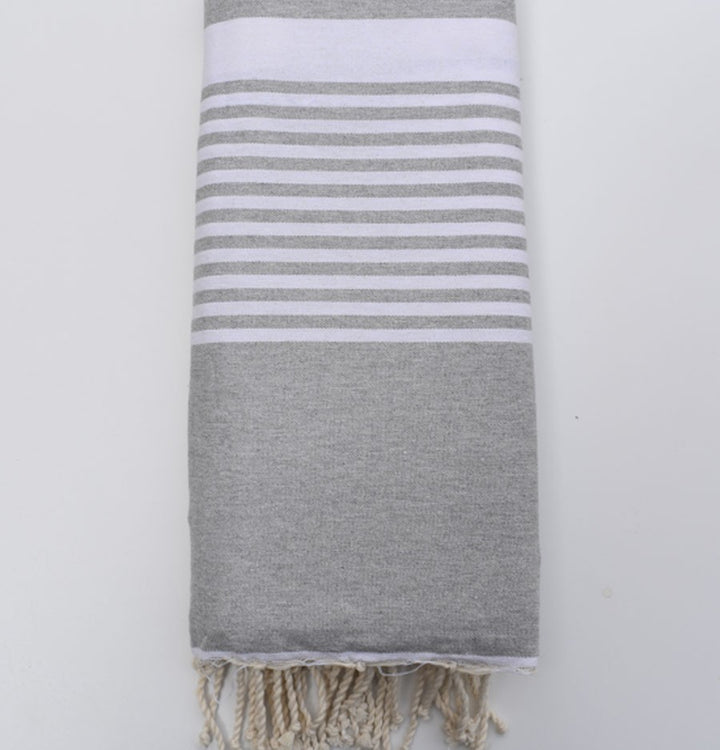 Jeté gris clair 1.5m*2.5m Fouta Tunisia - 2