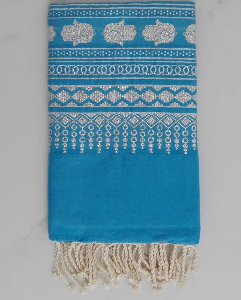 FOUTA KHOMSA bleu azur 