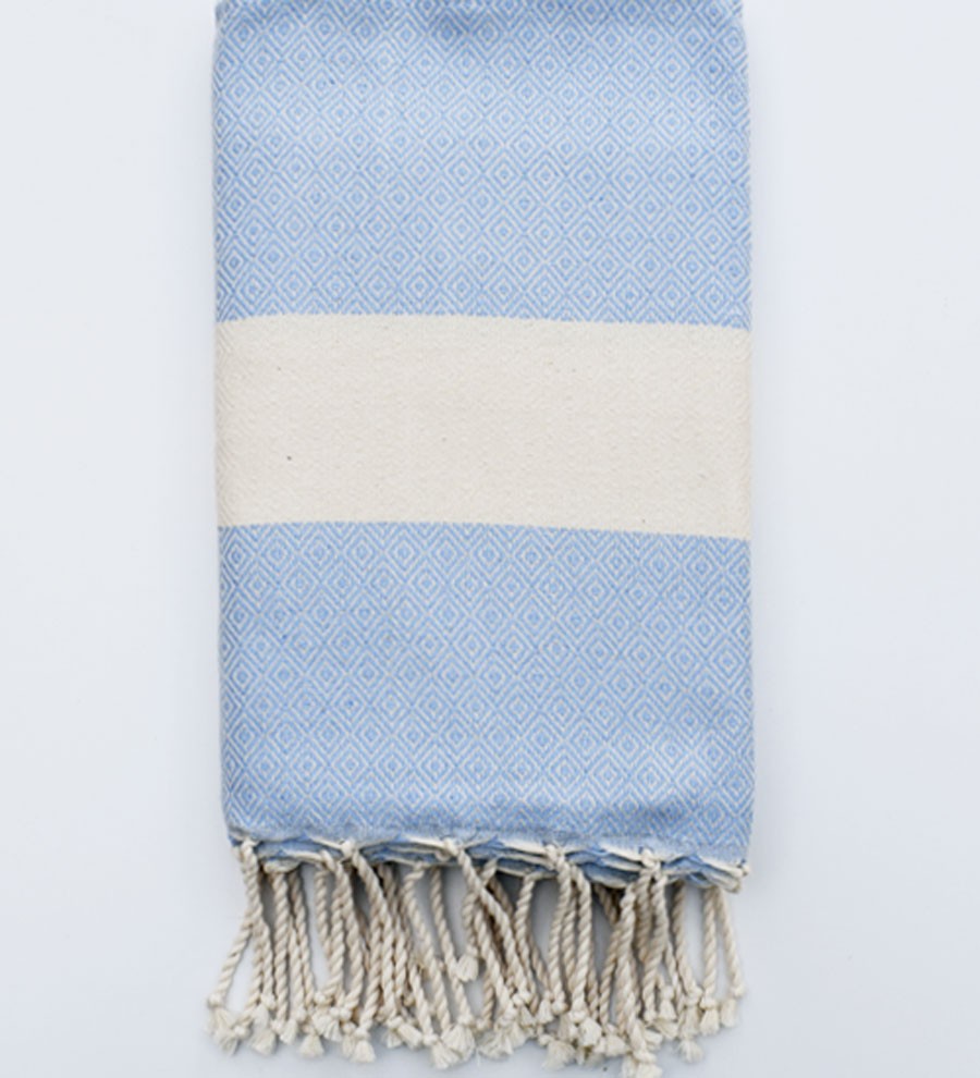 Fouta Diamant bleu ciel Fouta Tunisia - 1