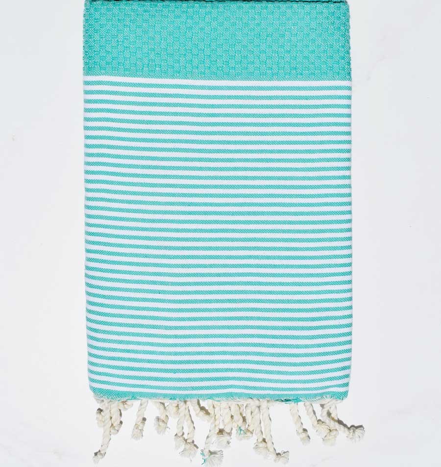 Fouta nid d'abeille vert pacifique Fouta Tunisia - 1
