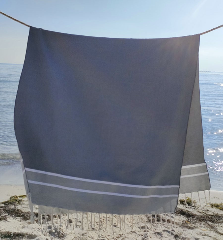 Fouta Chevron gris horizon Fouta Tunisia - 1