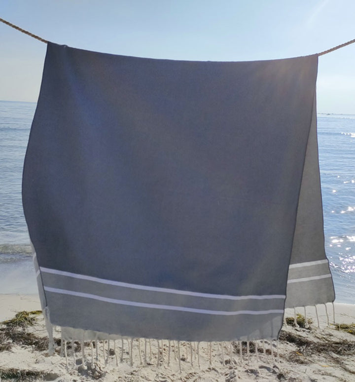 Fouta Chevron gris horizon Fouta Tunisia - 1