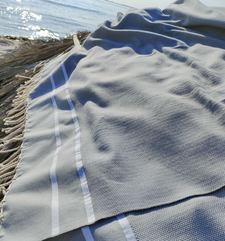 Fouta Chevron gris horizon Fouta Tunisia - 2