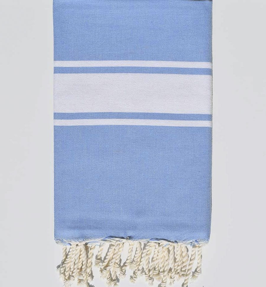 Fouta plate bleu roi clair Fouta Tunisia - 1