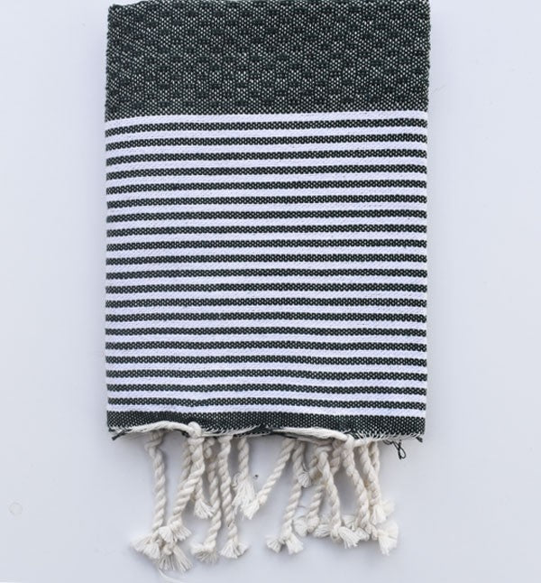 Lot de 10 serviettes de table vert bouteille Fouta Tunisia - 2