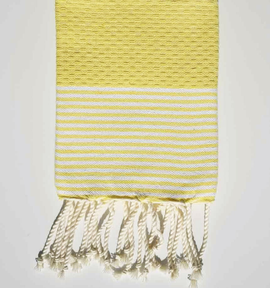 Lot de 10 serviettes de table couleur jaune Fouta Tunisia - 1