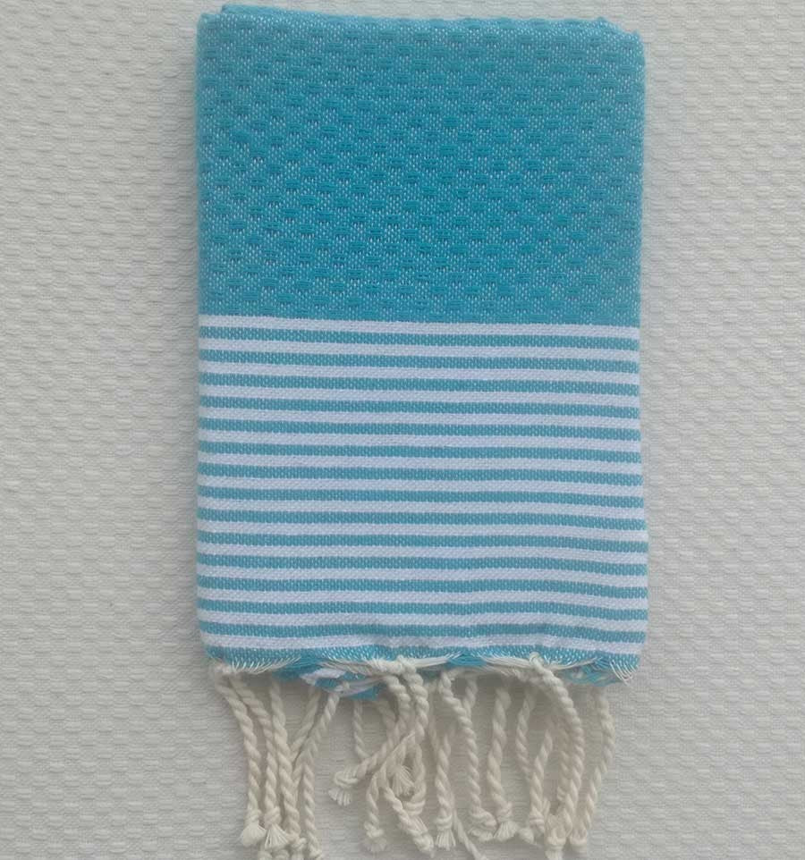 Serviette de table bleu clair avec rayures Fouta Tunisia - 1