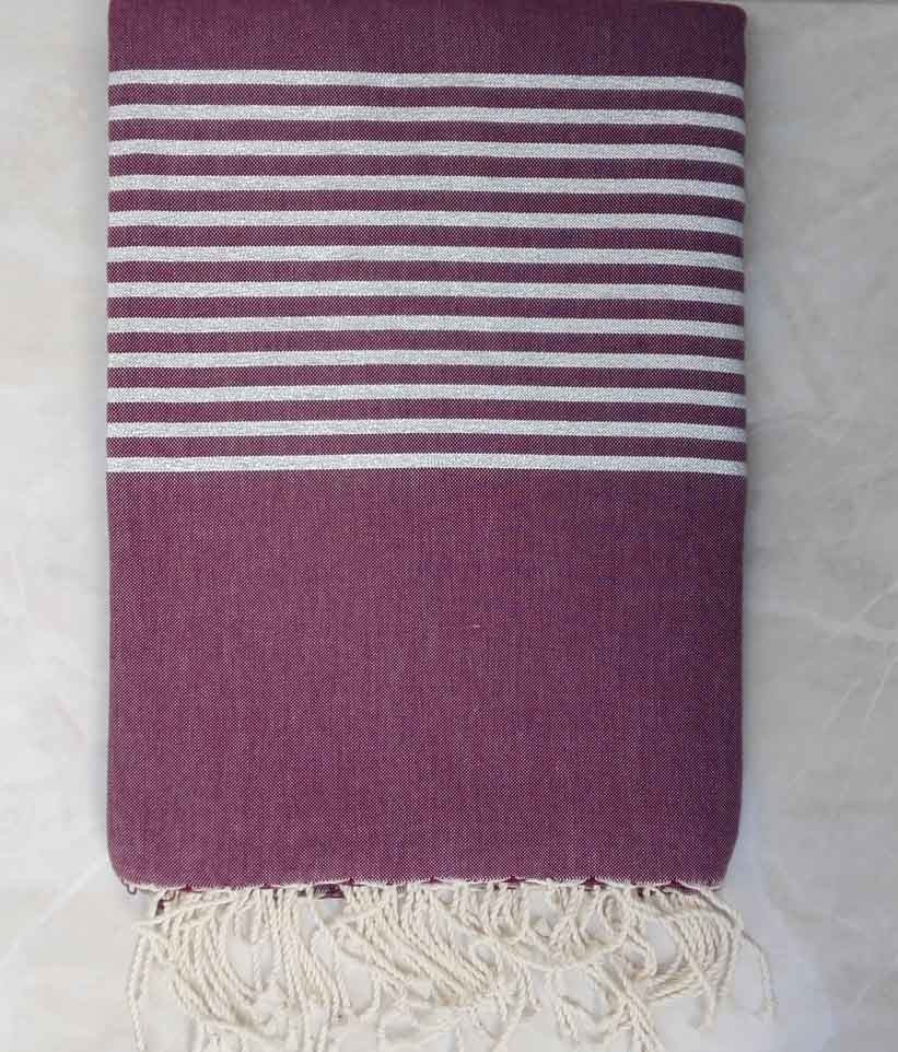 JETé mauve bordeaux au fil lurex argenté 