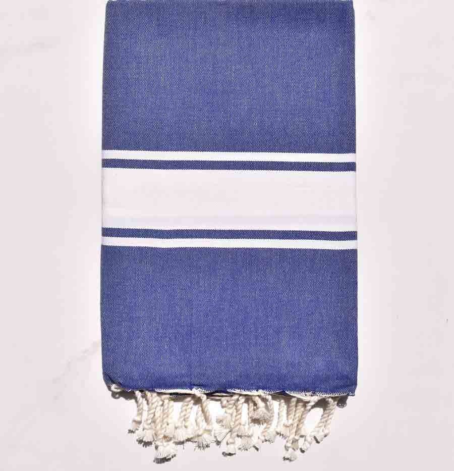 serviette de plage bleu jean Fouta Tunisia - 1