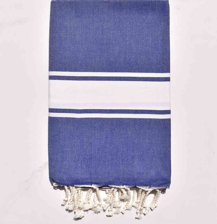 serviette de plage bleu jean Fouta Tunisia - 1