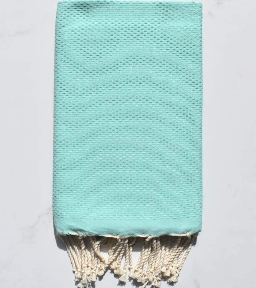 Fouta en nid d'abeille vert d'eau Fouta Tunisia - 1