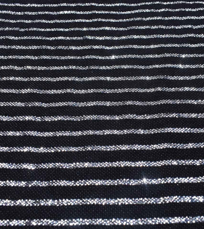 Jeté noir au fil lurex argenté 2m*3m Fouta Tunisia - 2
