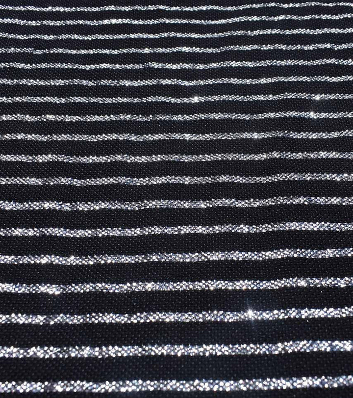 Jeté noir au fil lurex argenté 2m*3m Fouta Tunisia - 2