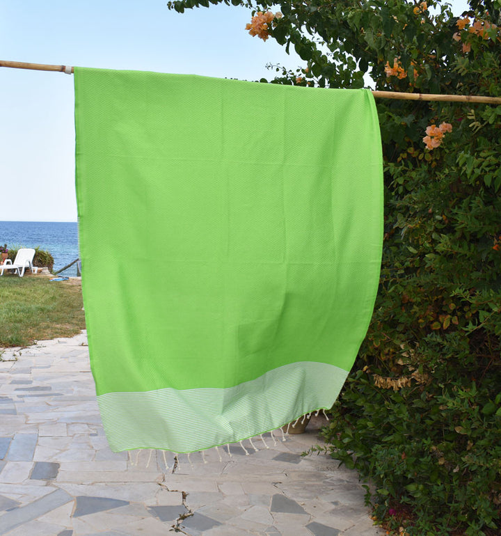 Fouta nid d'abeille vert absinthe Fouta Tunisia - 4