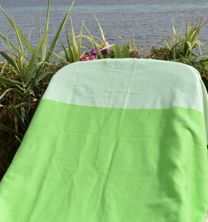 Fouta nid d'abeille vert absinthe Fouta Tunisia - 5