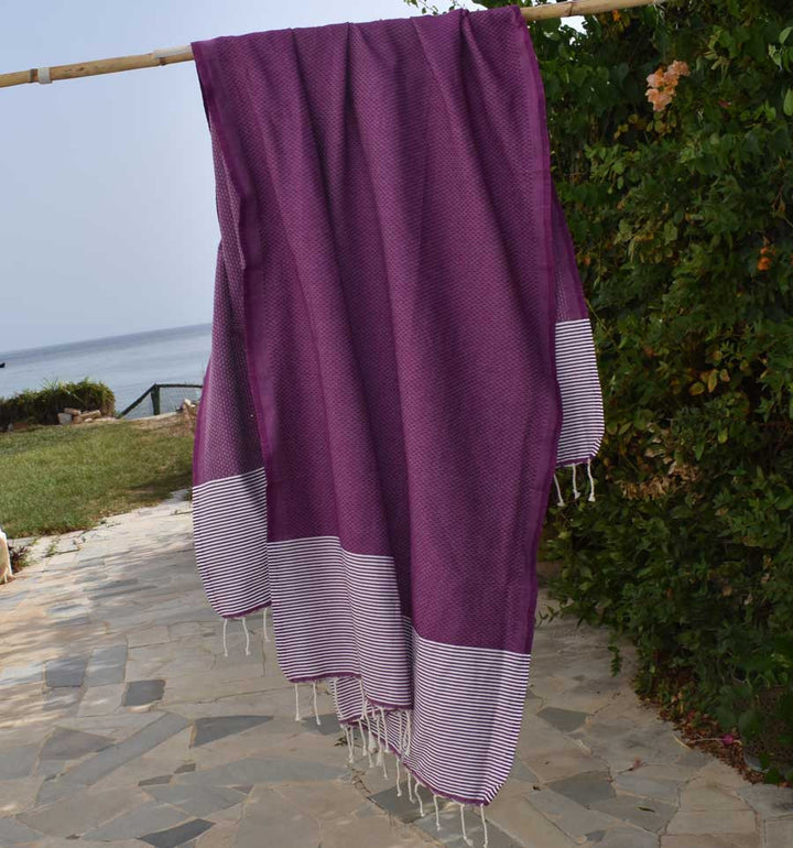 Fouta nid d'abeille violine Fouta Tunisia - 2