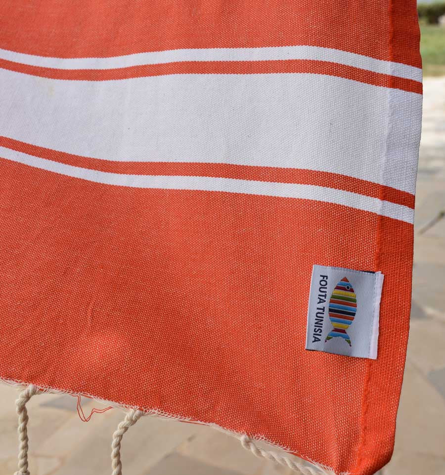 Fouta plate couleur corail Fouta Tunisia - 5