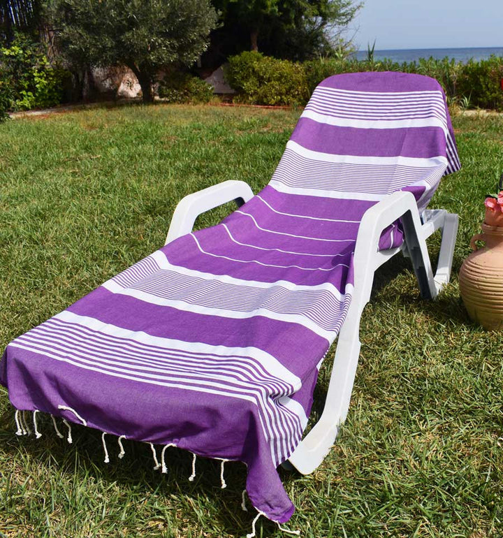 Fouta arthur violet avec rayures Fouta Tunisia - 1