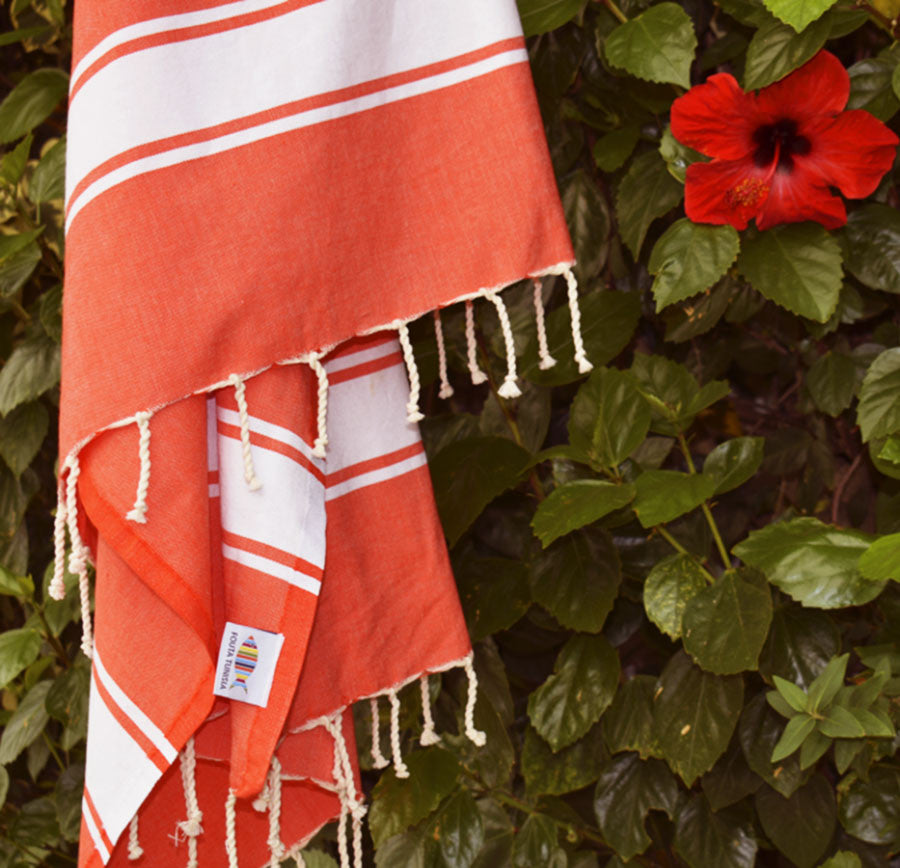 Fouta plate couleur corail Fouta Tunisia - 3