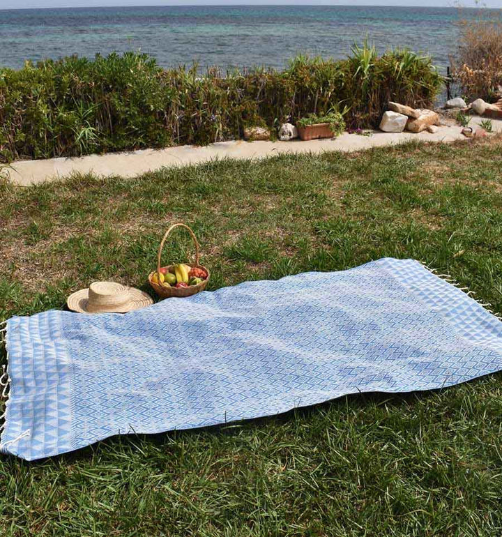 Fouta Jaquard Diamant bleu Fouta Tunisia - 2