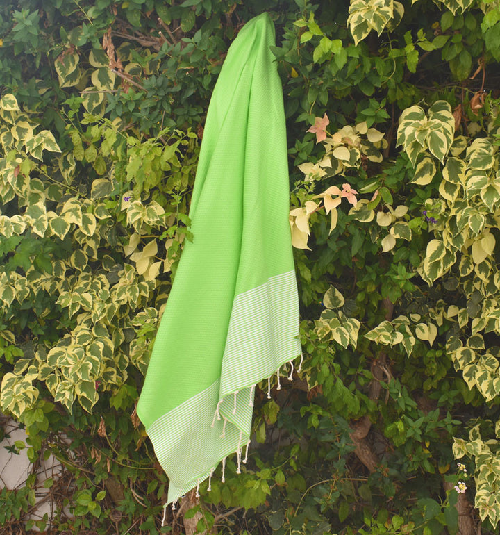 Fouta nid d'abeille vert absinthe Fouta Tunisia - 3