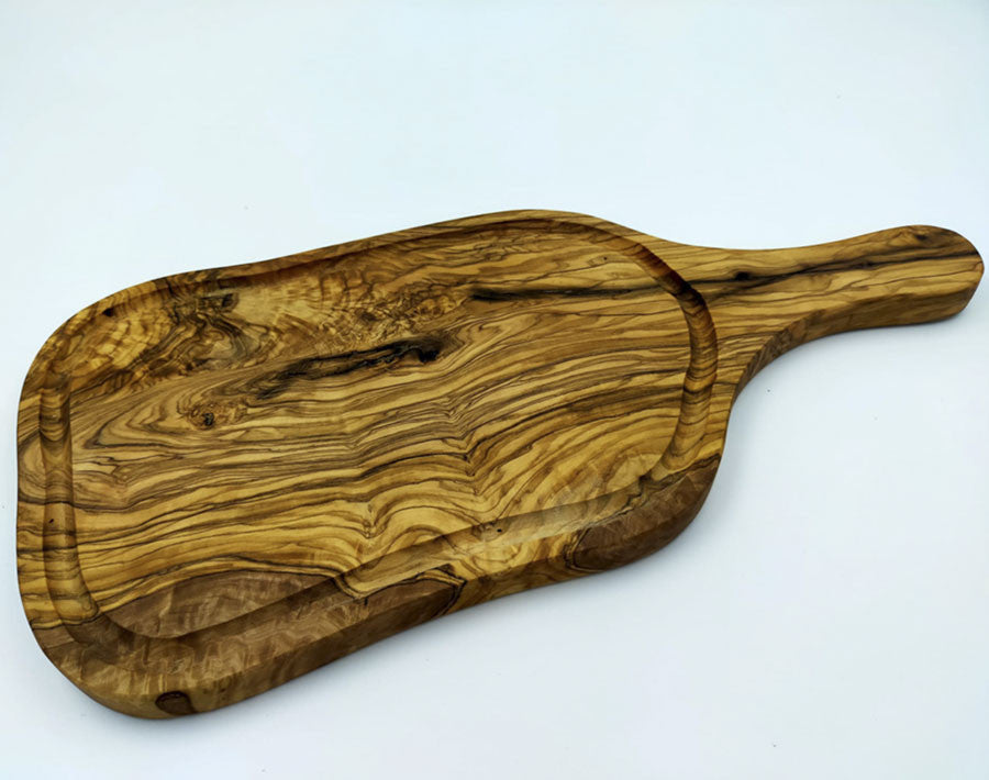 Planche avec poignée en bois d'olivier 40 cm  - 1