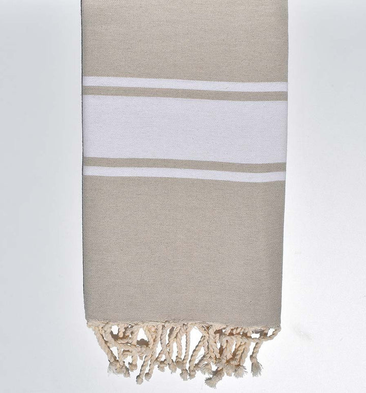 Fouta en Coton Recyclé beige Fouta Tunisia - 1