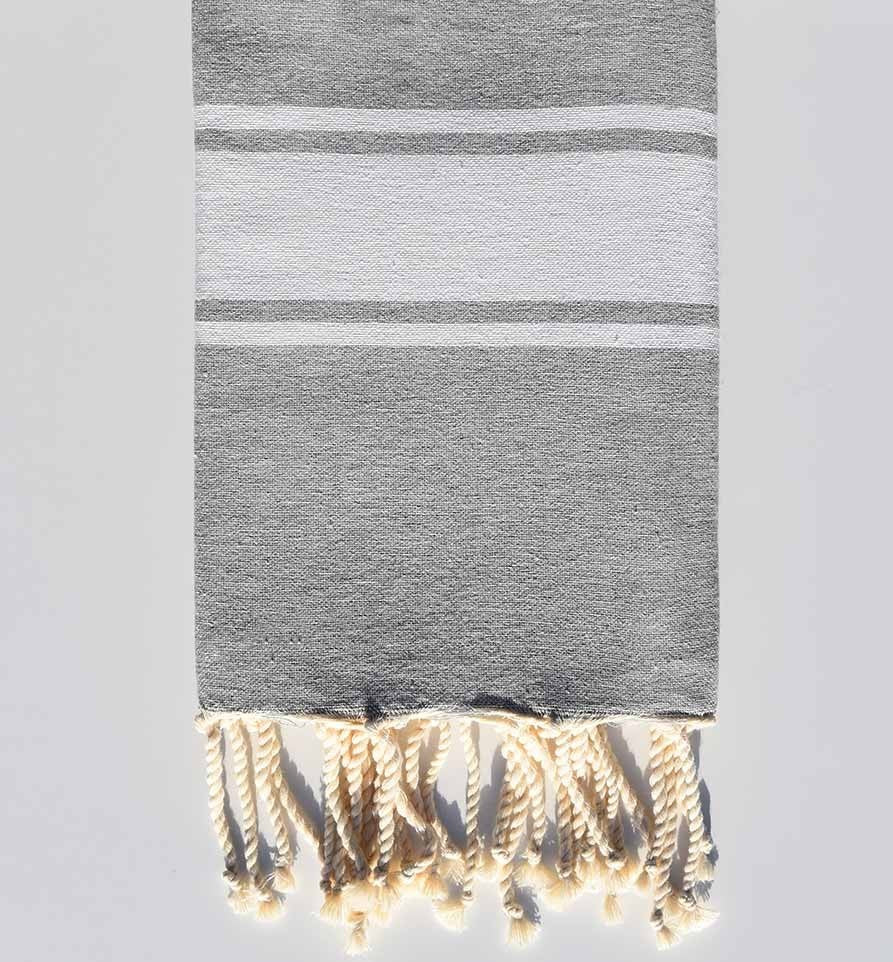Fouta en Coton Recyclé gris Fouta Tunisia - 1