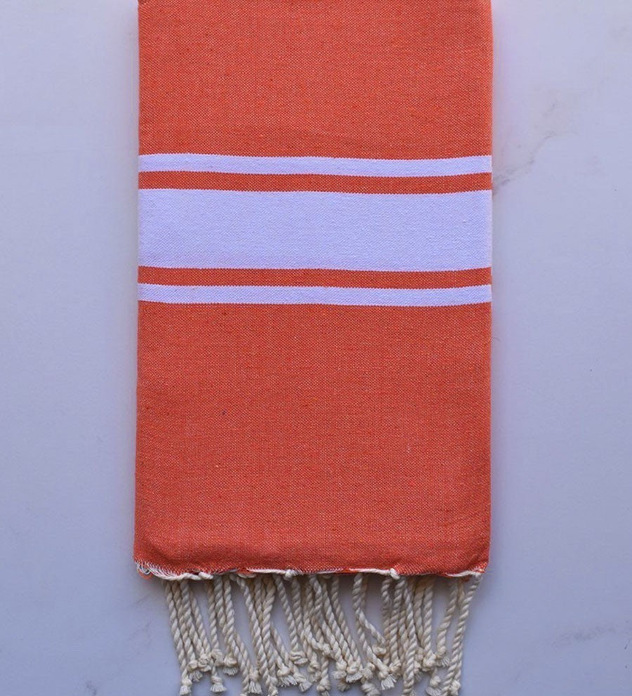 Fouta en Coton Recyclé orange Fouta Tunisia - 1