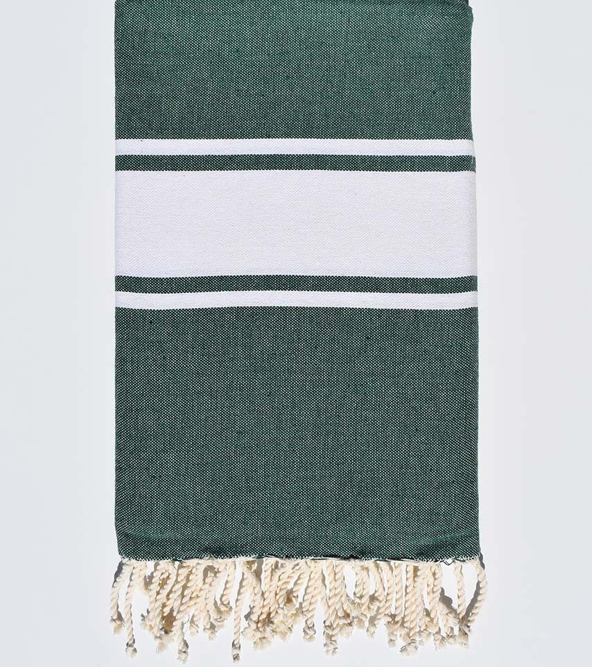 Fouta classique vert bouteille Fouta Tunisia - 1