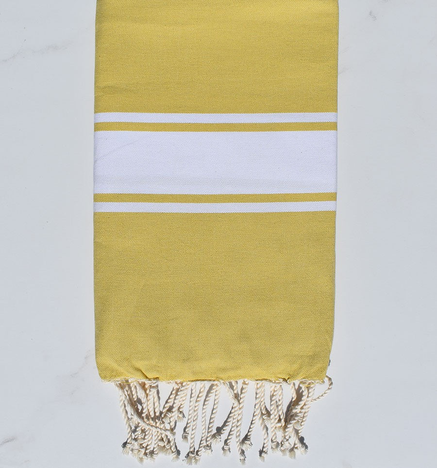 Fouta plate jaune chamois Fouta Tunisia - 1