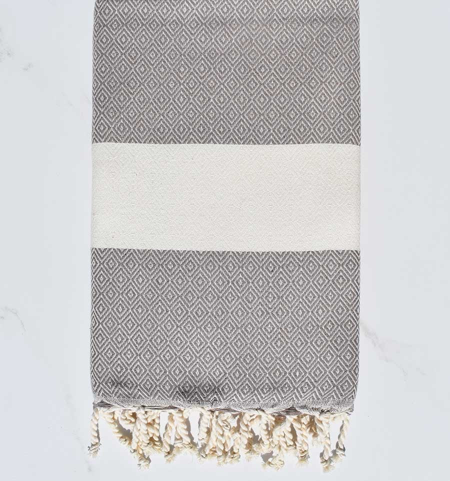Fouta chevron Diamant taupe Fouta Tunisia - 1