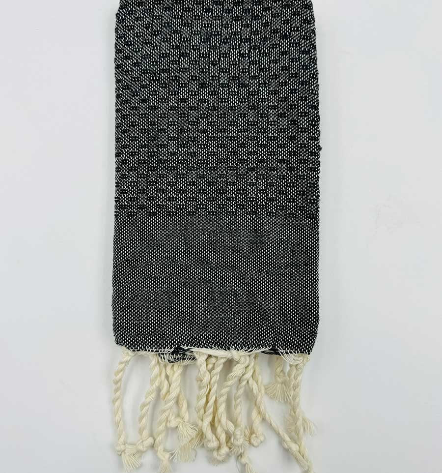 Serviette de table unie noir Fouta Tunisia - 1