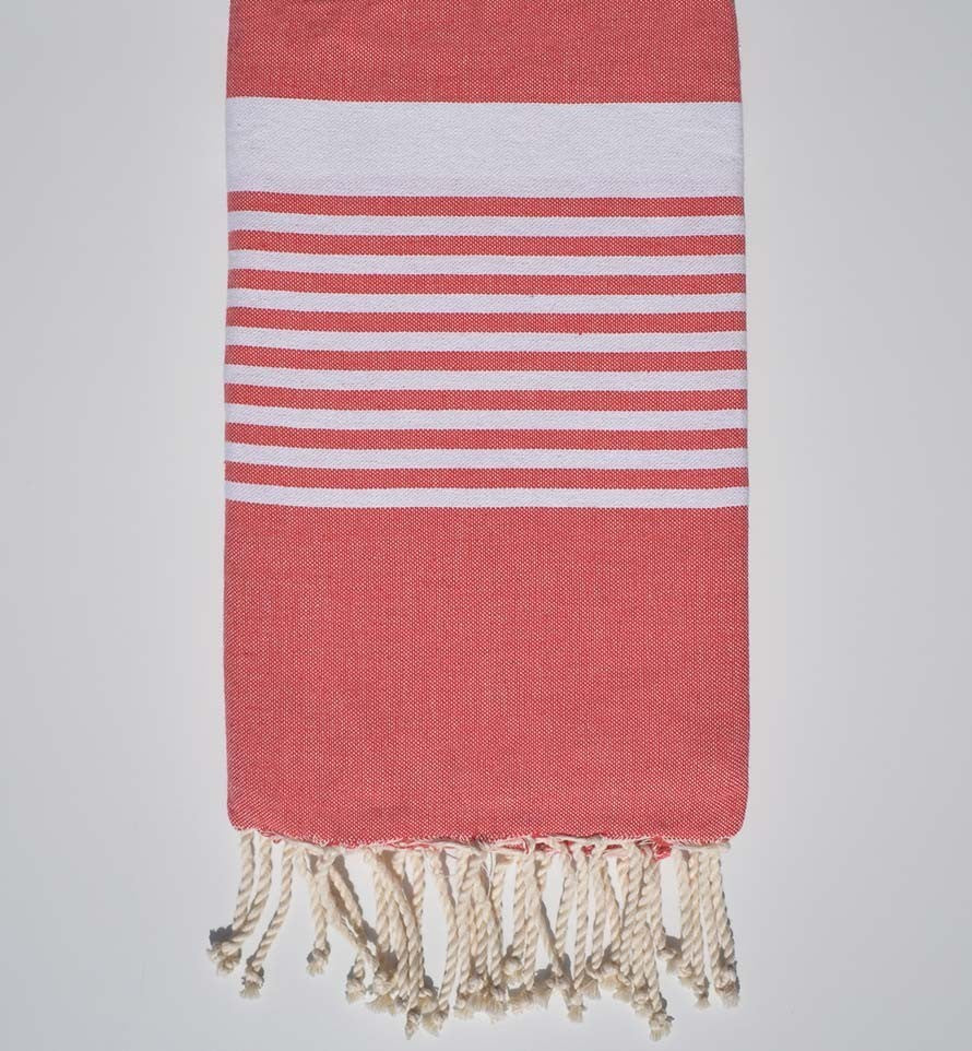 Fouta arthur en Coton Recyclé incarnat Fouta Tunisia - 1