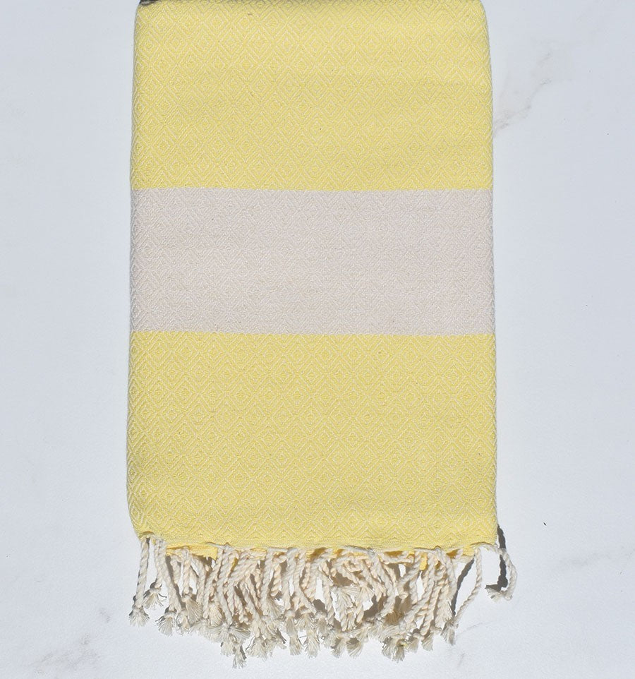 Fouta Diamant jaune clair Fouta Tunisia - 3